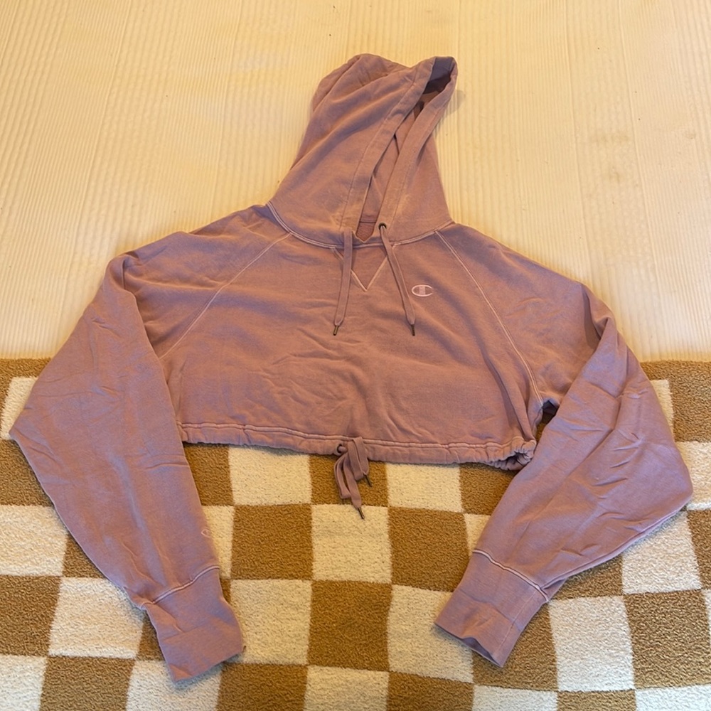 Lilac cropped champion hoodie